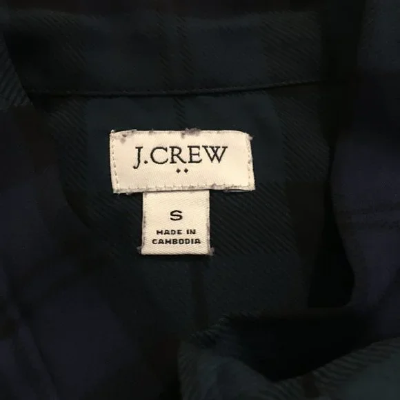 J.Crew Factory plaid button up bow blouse - Picture 3 of 6